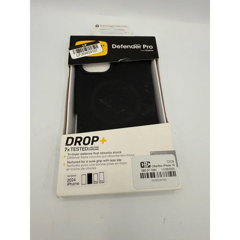 OtterBox Defender Pro iPhone 16 Pro Black Excellent MagSafe Rugged Case